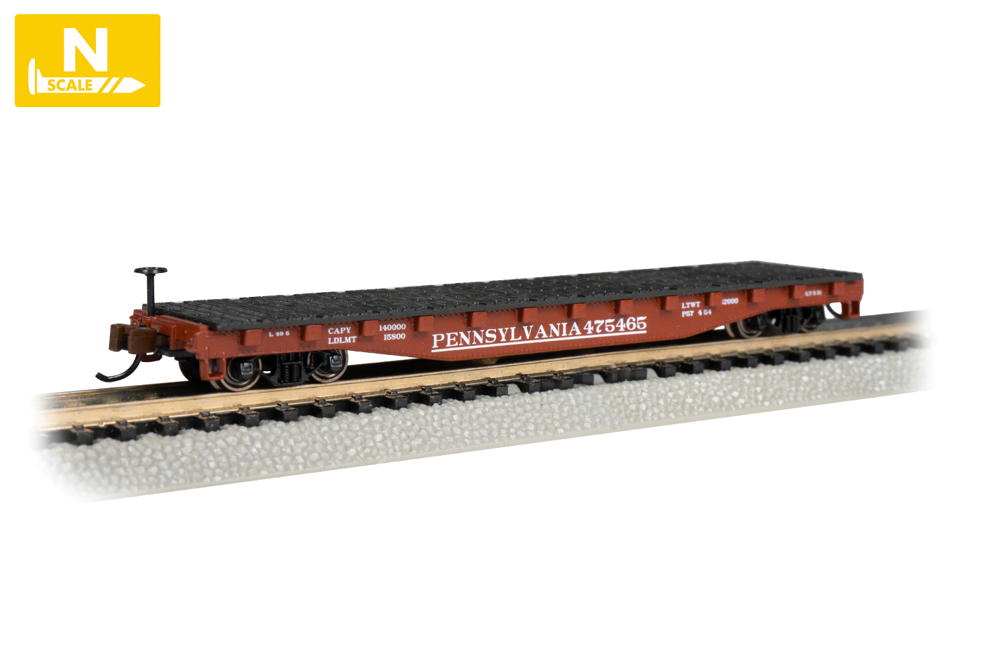 52' Flatcar - Pennsylvania Railroad #475465 (N Scale)