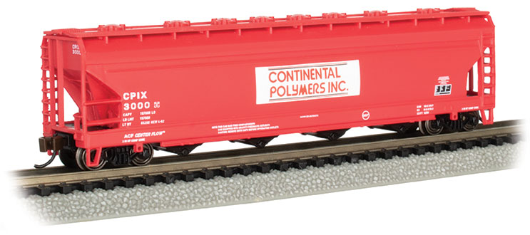 Continental Polymers #3000 - ACF 56' 4-Bay Center Flow Hopper N