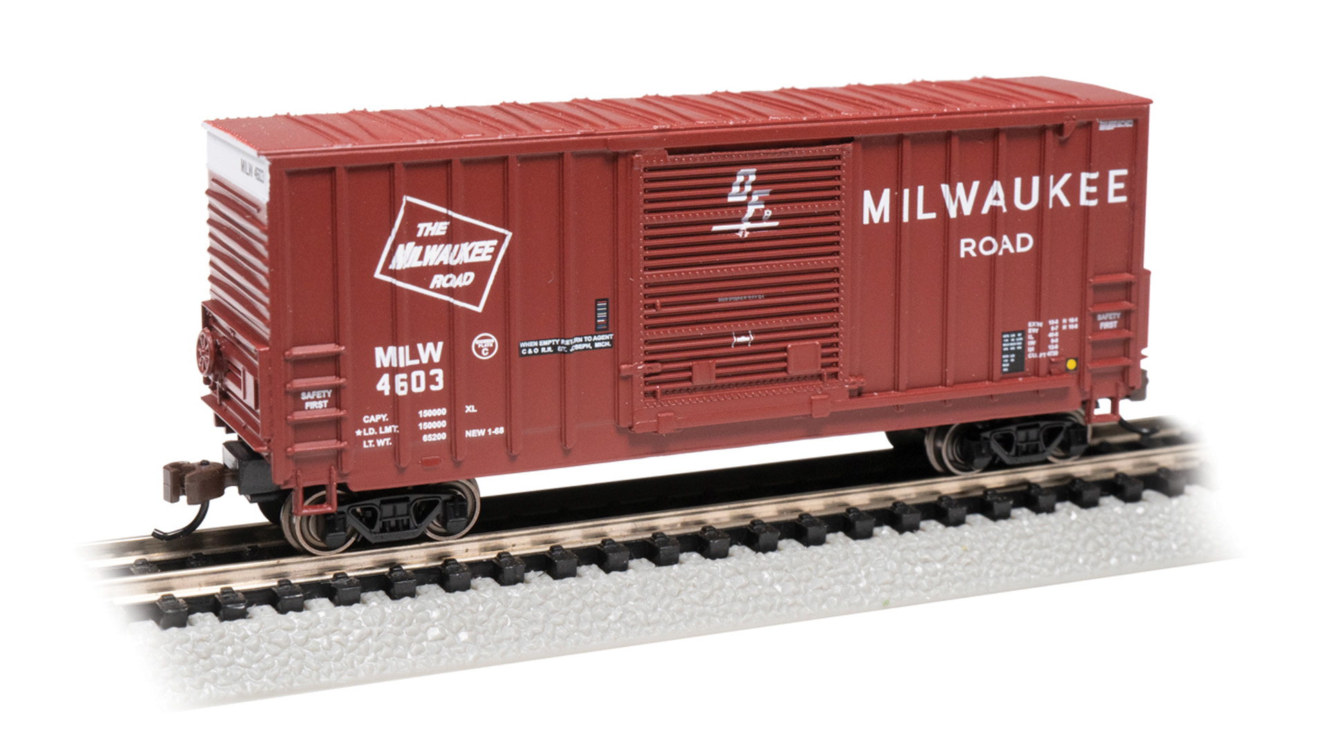 Hi-cube Boxcar - Milwaukee Road #4603 (N Scale) - Click Image to Close