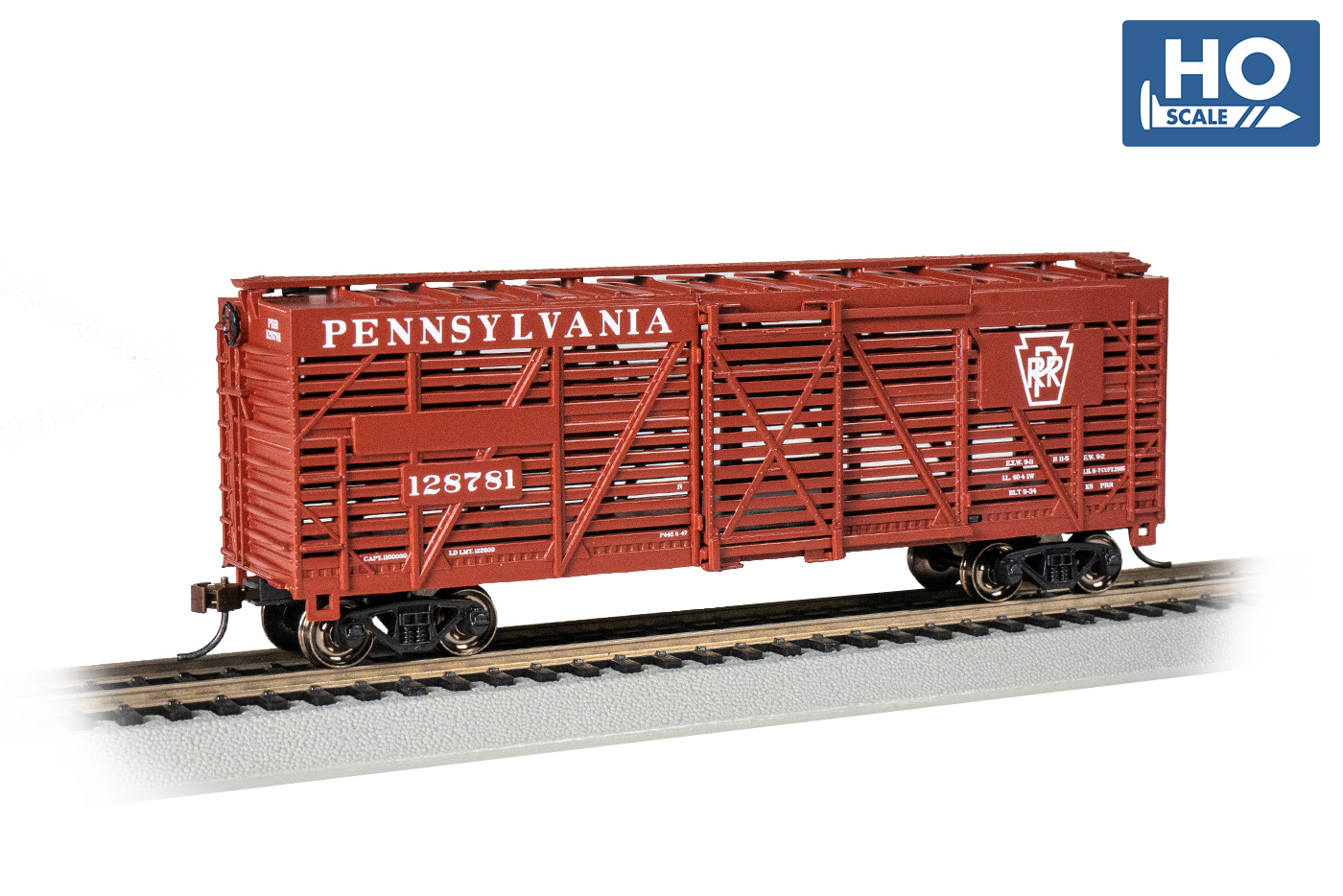 Pennsylvania Railroad #128781 - 40' Stock Car (HO Scale) - Click Image to Close