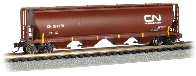 Canadian National (Oxide Red) - 4 Bay Cylindrical Grain Hopper N