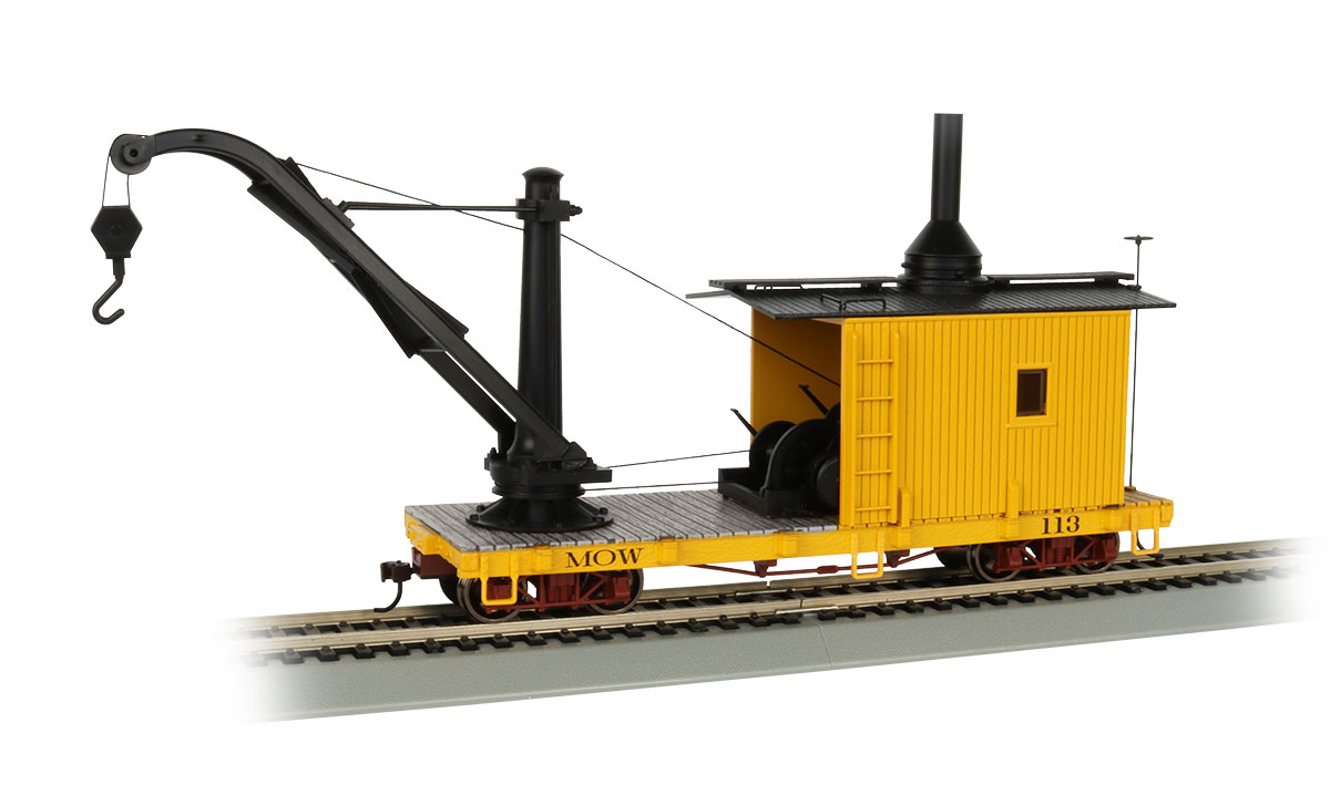 MOW - Yellow Derrick Car - On30 - Click Image to Close