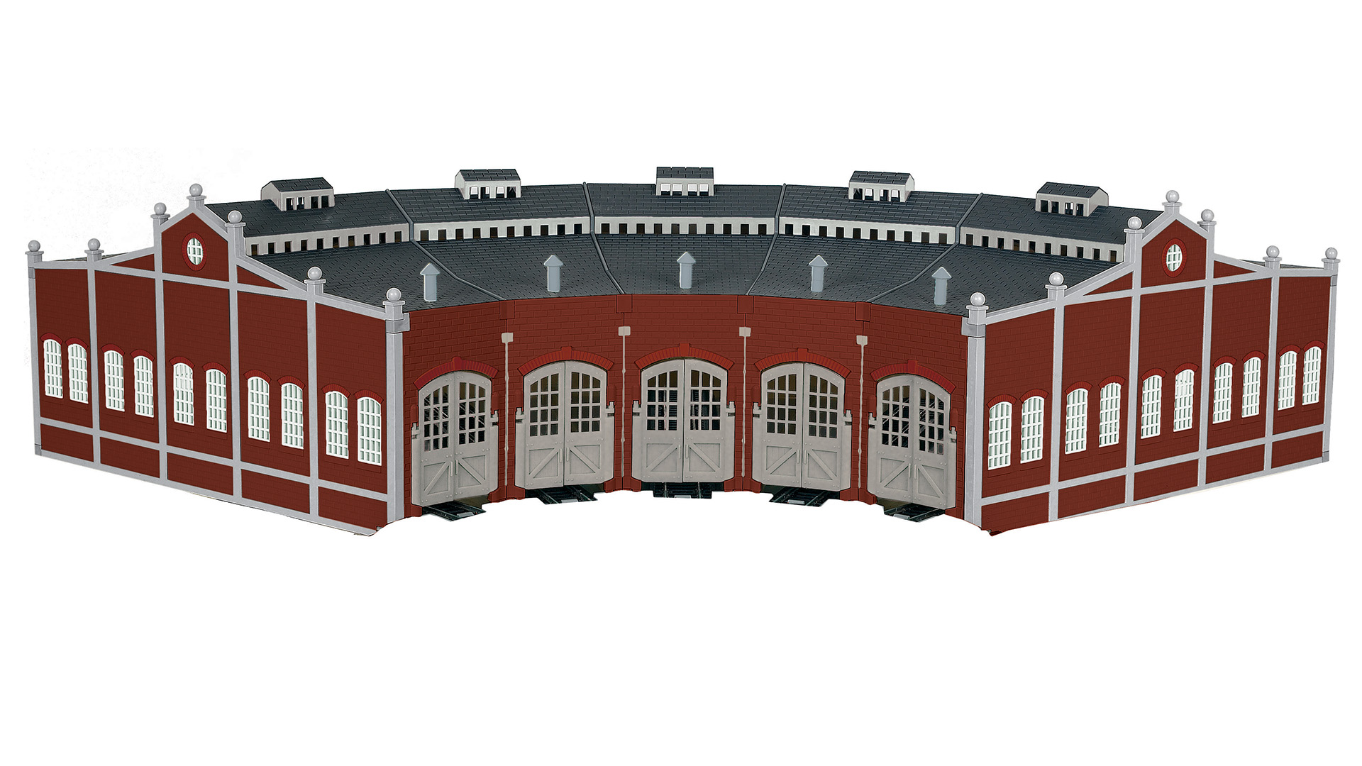 Five-Bay Roundhouse With Nickel Silver E-Z Track® (HO Scale) - Click Image to Close