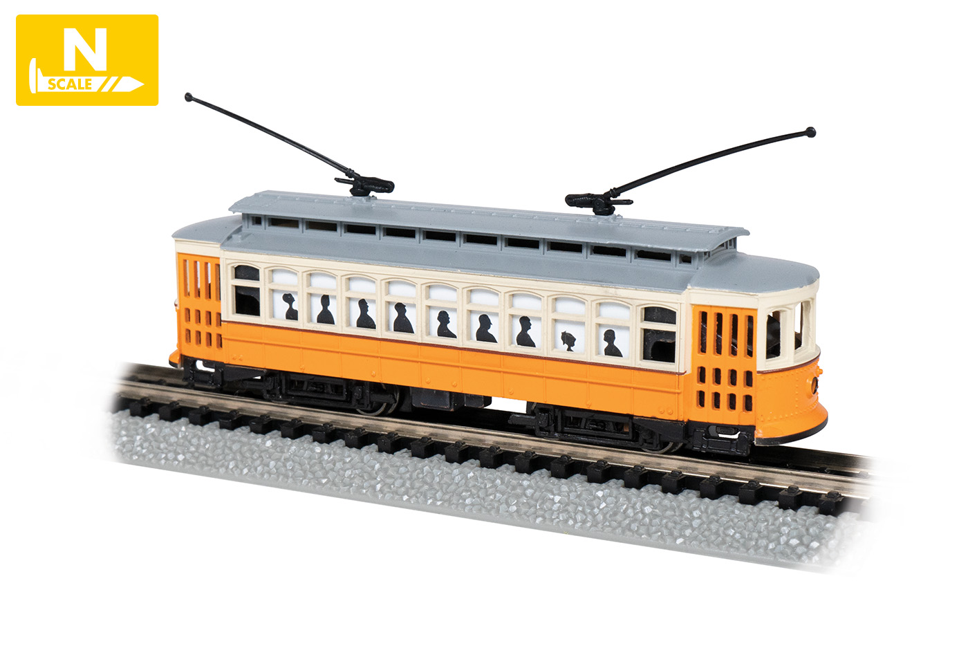 Brill Trolley - Orange Cream & Gray (N Scale)