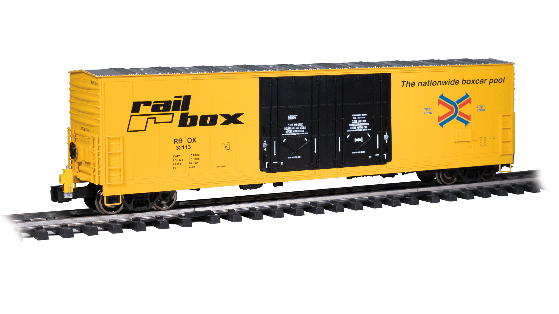 53' EVANS BOXCAR - RAILBOX #321113 - WITH FLASHING EOT