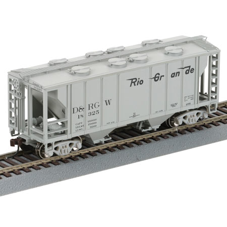 HO RTR 34' PS2 2003 2-Bay Cov Hopper, D&RGW #18325 - Click Image to Close