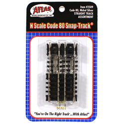 Atlas #2509 Code 80 Straight Track Assortment - Click Image to Close