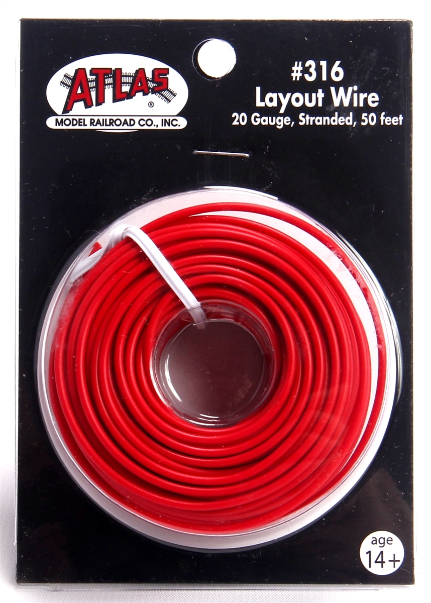 Atlas 316 50' Red 20 Gauge Stranded Layout Wire