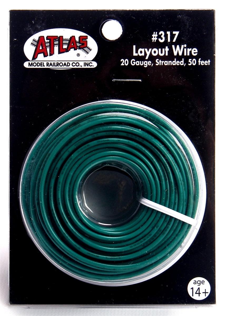 Atlas 317 50' Green 20 Gauge Stranded Layout Wire - Click Image to Close