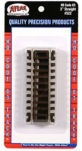 Atlas #522 HO Code 83 Nickel Silver Rail 3" Straight Track (4) - Click Image to Close