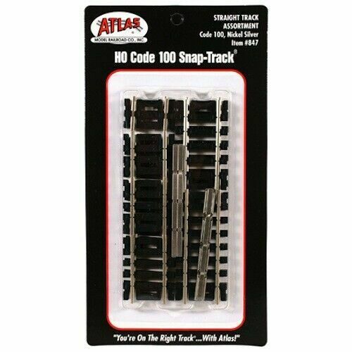 Atlas #847 Straight Track Assortment (HO Code 100) - Click Image to Close