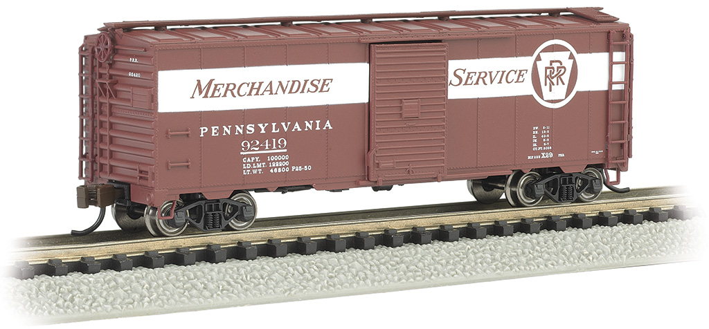 PRR #92419 Merchandise Service - AAR 40' Steel Box Car (N) - Click Image to Close