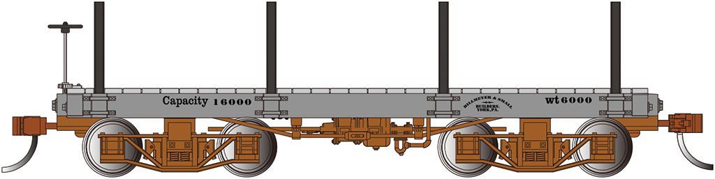 18 FT. FLAT CAR - GRAY, DATA ONLY (2 PER BOX) (On30) - Click Image to Close