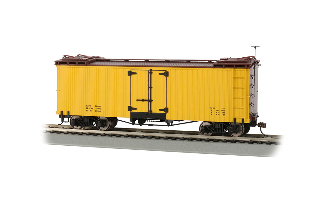 Yellow w/ Brown Roof and Ends - Reefer - Data Only (On30 Scale)