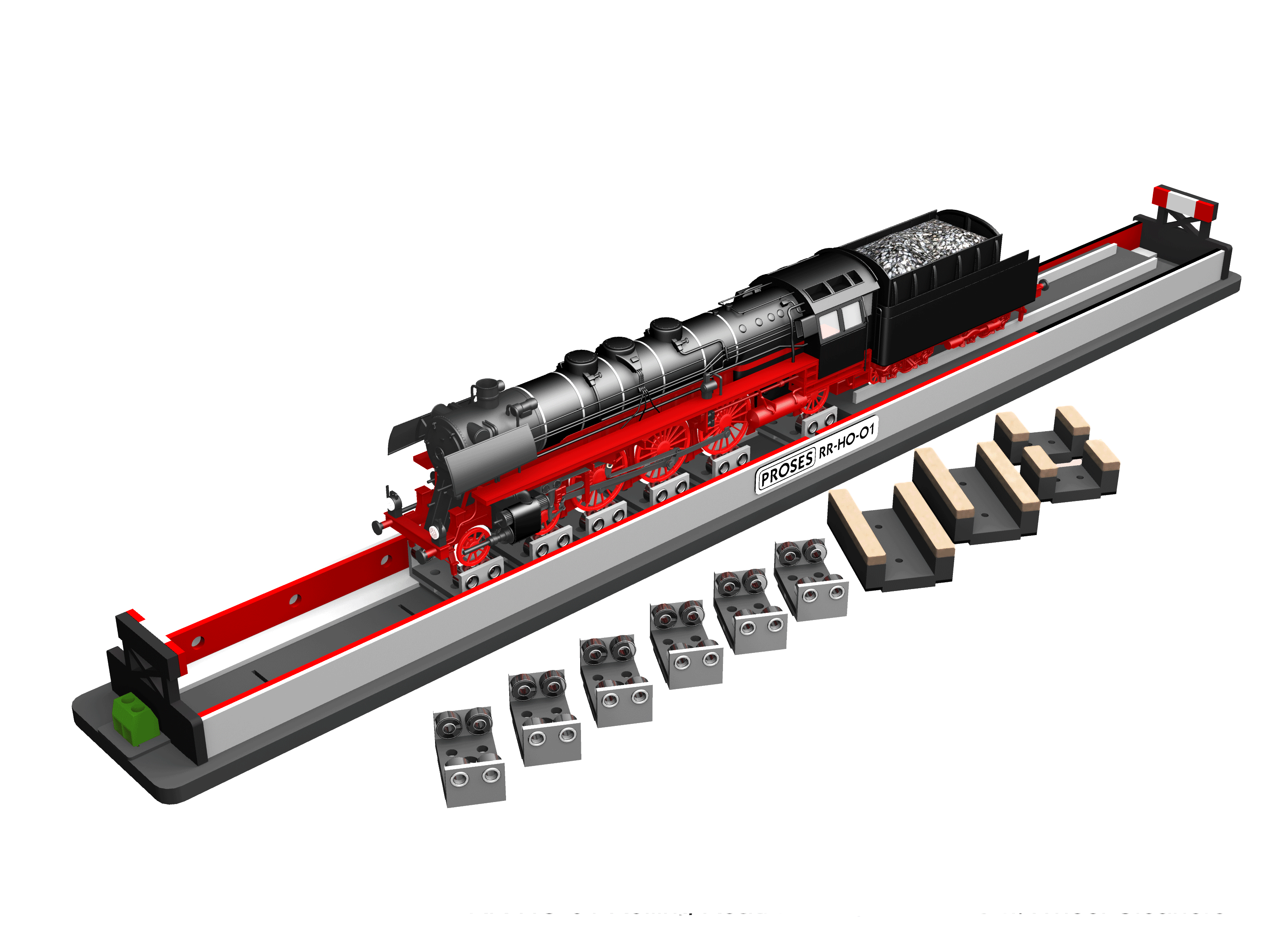 Rolling Road w/Rollers and Wheel Cleaners (HO Scale)