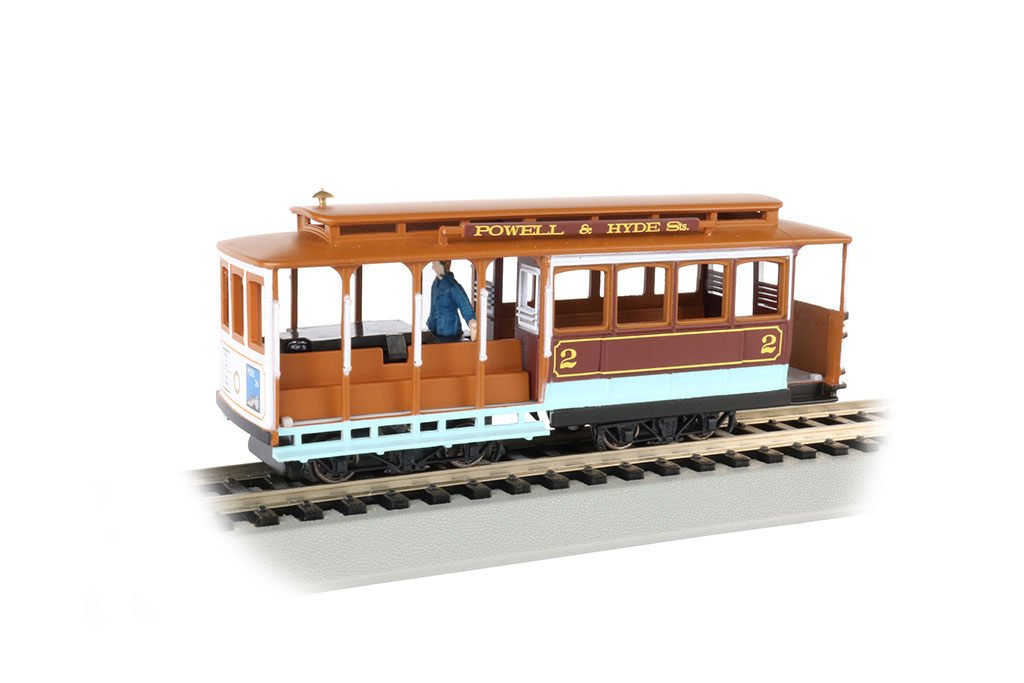 Maroon & Tan - Cable Car with Grip Man (HO Scale) - Click Image to Close