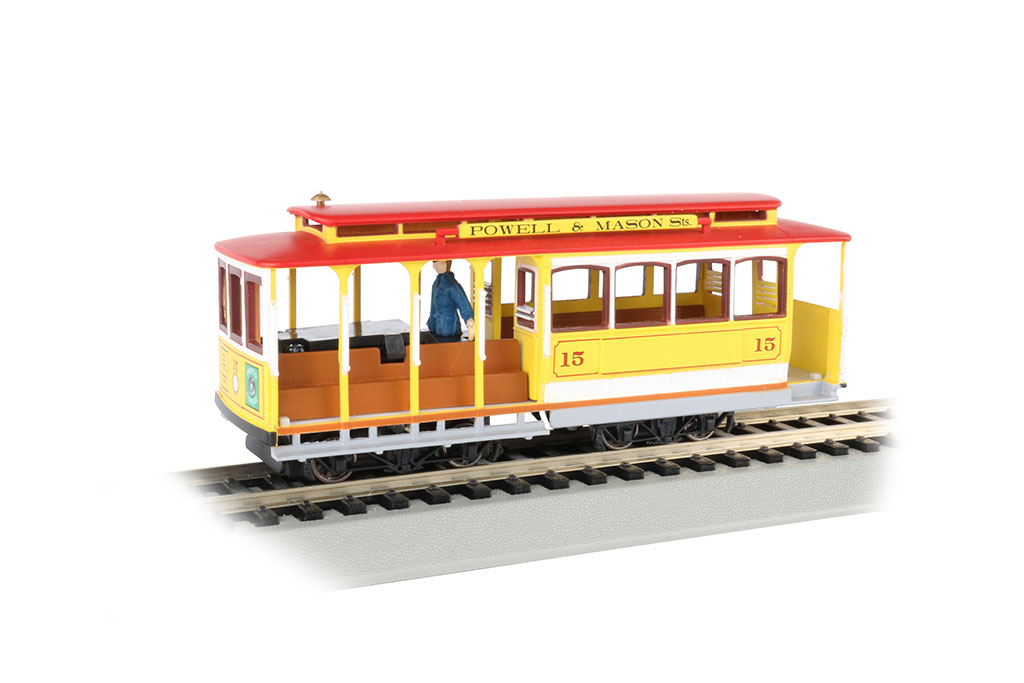 Yellow & Red - Cable Car with Grip Man (HO Scale) - Click Image to Close