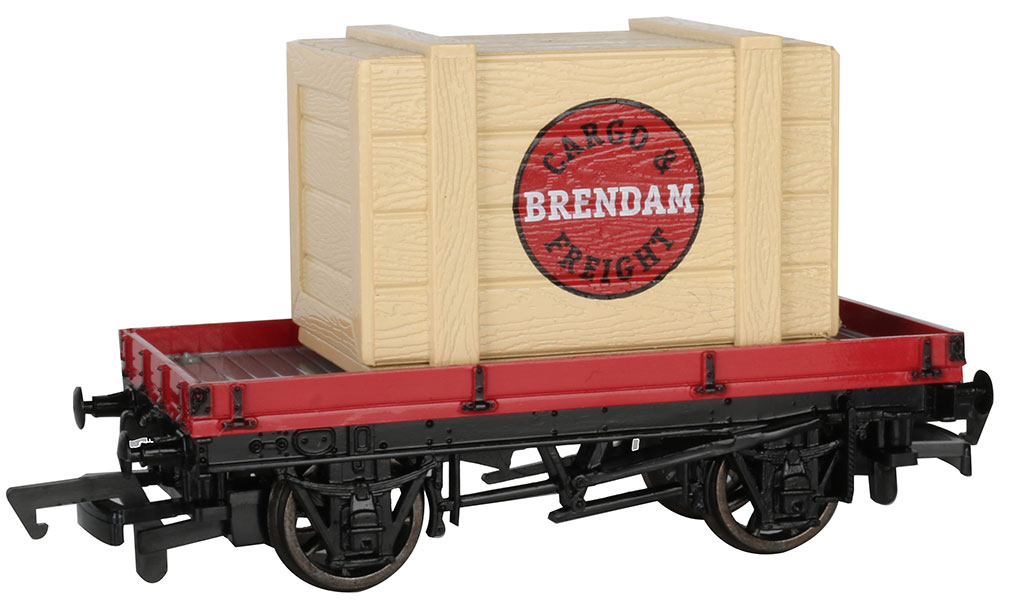 1 Plank Wagon With Brendam Cargo & Freight Crate (HO Scale)