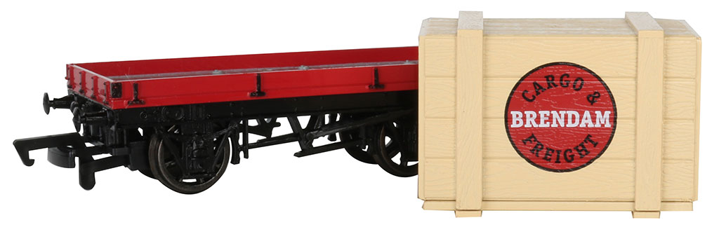 1 Plank Wagon With Brendam Cargo & Freight Crate (HO Scale)