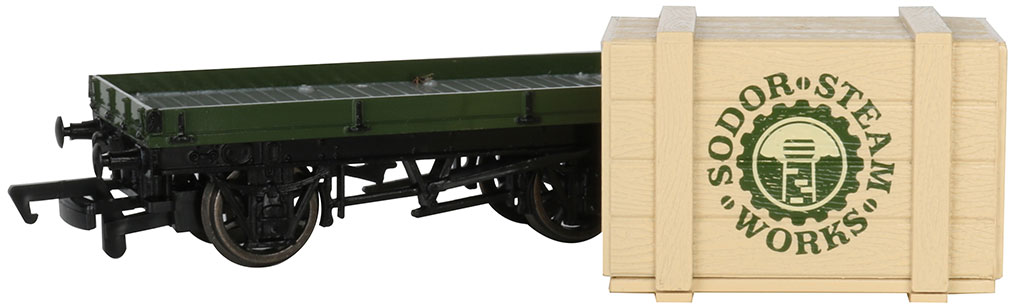 1 Plank Wagon With Sodor Steam Works Crate (HO Scale)
