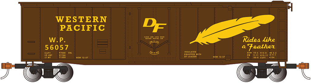 Western Pacific™ - Feather Car - AAR 40' Steel Box Car (N)