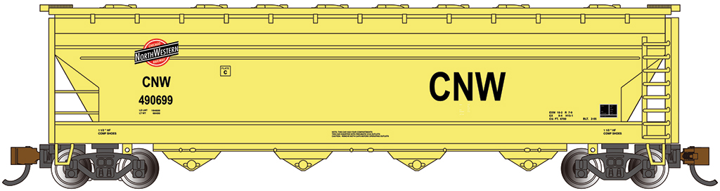 CNW- ACF 56' 4-Bay Center Flow Hopper (N Scale) - Click Image to Close