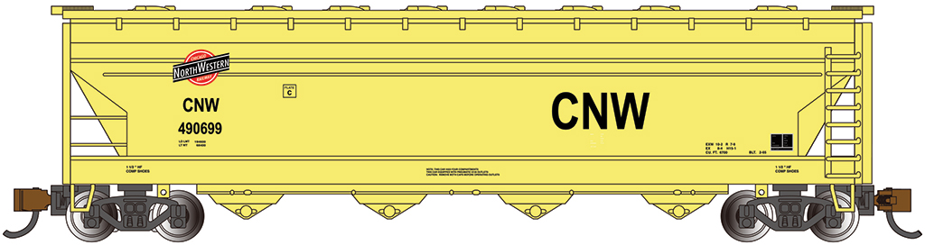 CNW- ACF 56' 4-Bay Center Flow Hopper (N Scale)