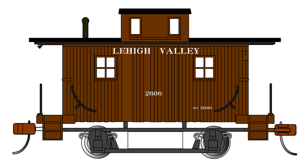 Lehigh Valley - Bobber Caboose (HO Scale) - Click Image to Close