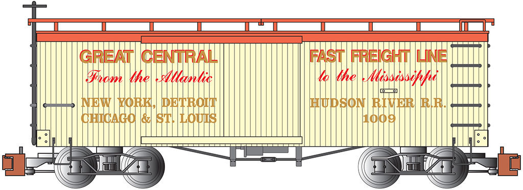 NYC & Hudson Railroad - Old-time Box Car (HO Scale) - Click Image to Close