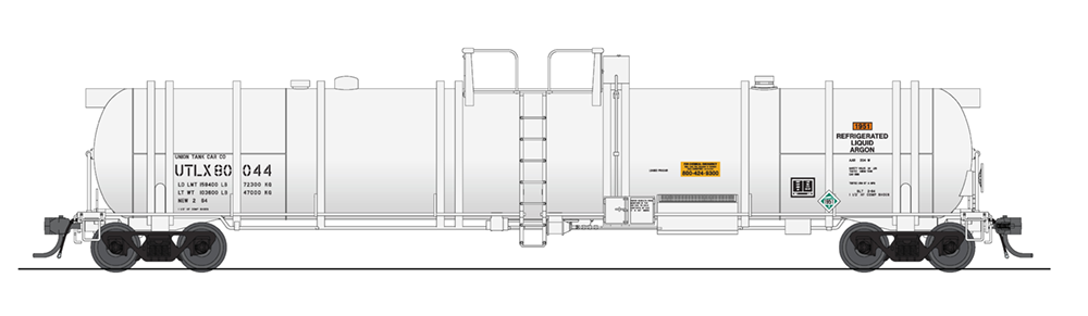 6156 Cryogenic Tank Car, UTLX, White, 2-pack HO - Click Image to Close