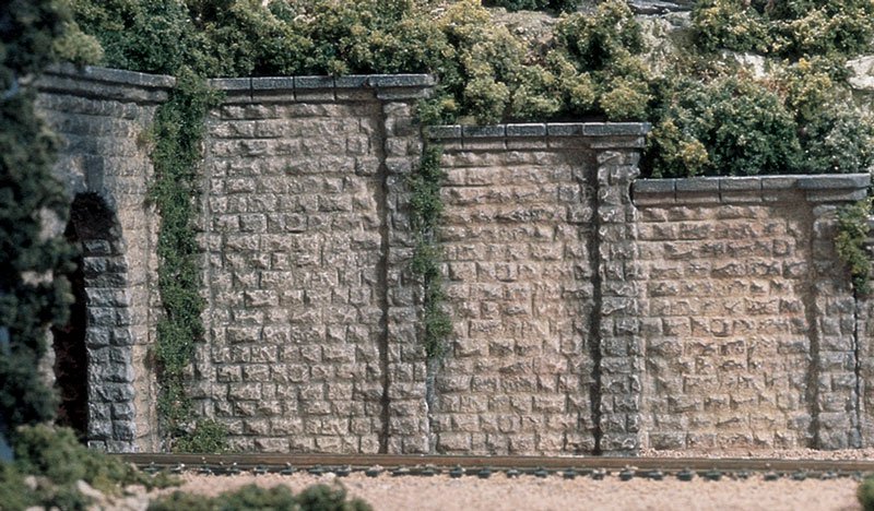 Cut Stone Retaining Wall - HO Scale - Click Image to Close