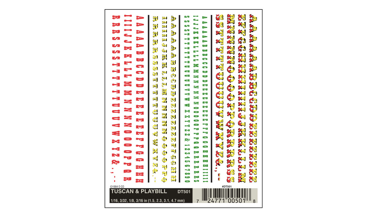 DT501 Tuscan & Playbill Decals - Click Image to Close