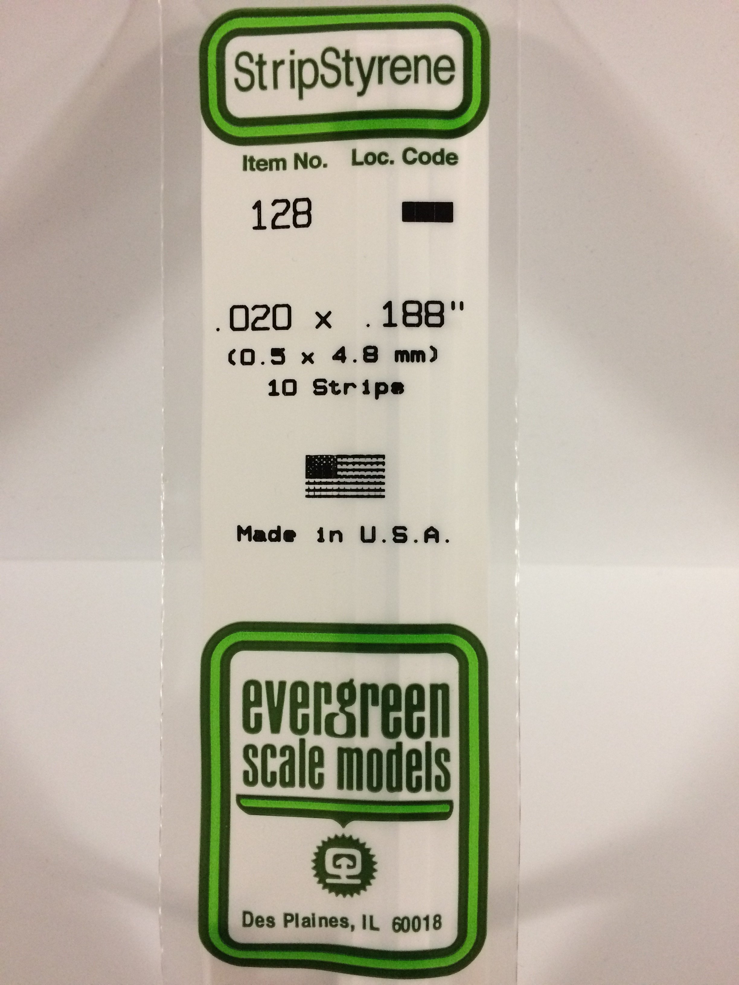 4 Shipping is Free Strip .188 x .188 Evergreen Scale Models