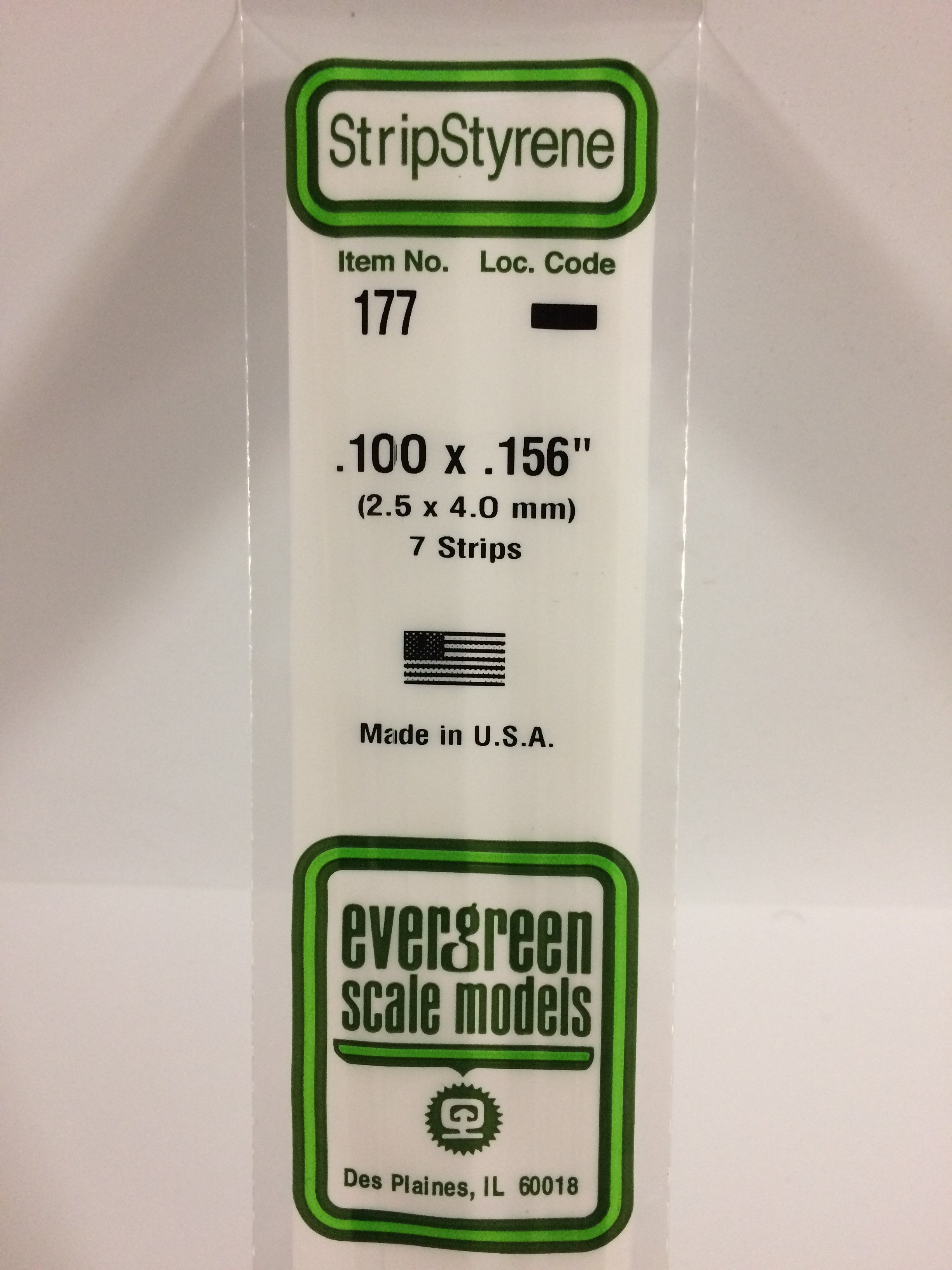 177 - .100" X .156" OPAQUE WHITE POLYSTYRENE STRIP