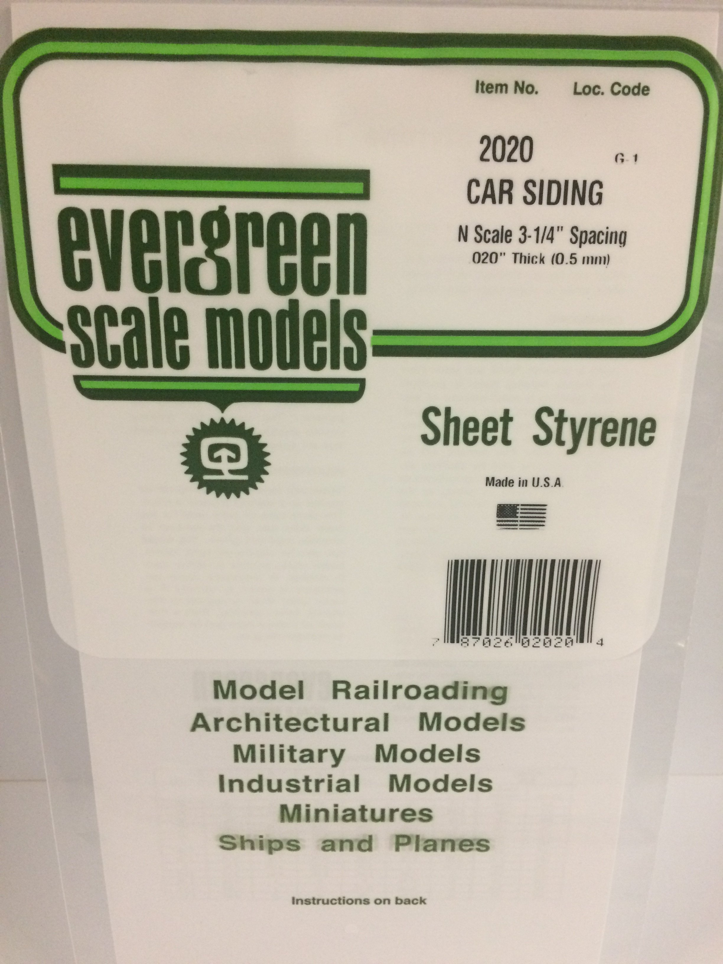 2020 - .020" OPAQUE WHITE POLYSTYRENE N SCALE FREIGHT CAR SIDING - Click Image to Close