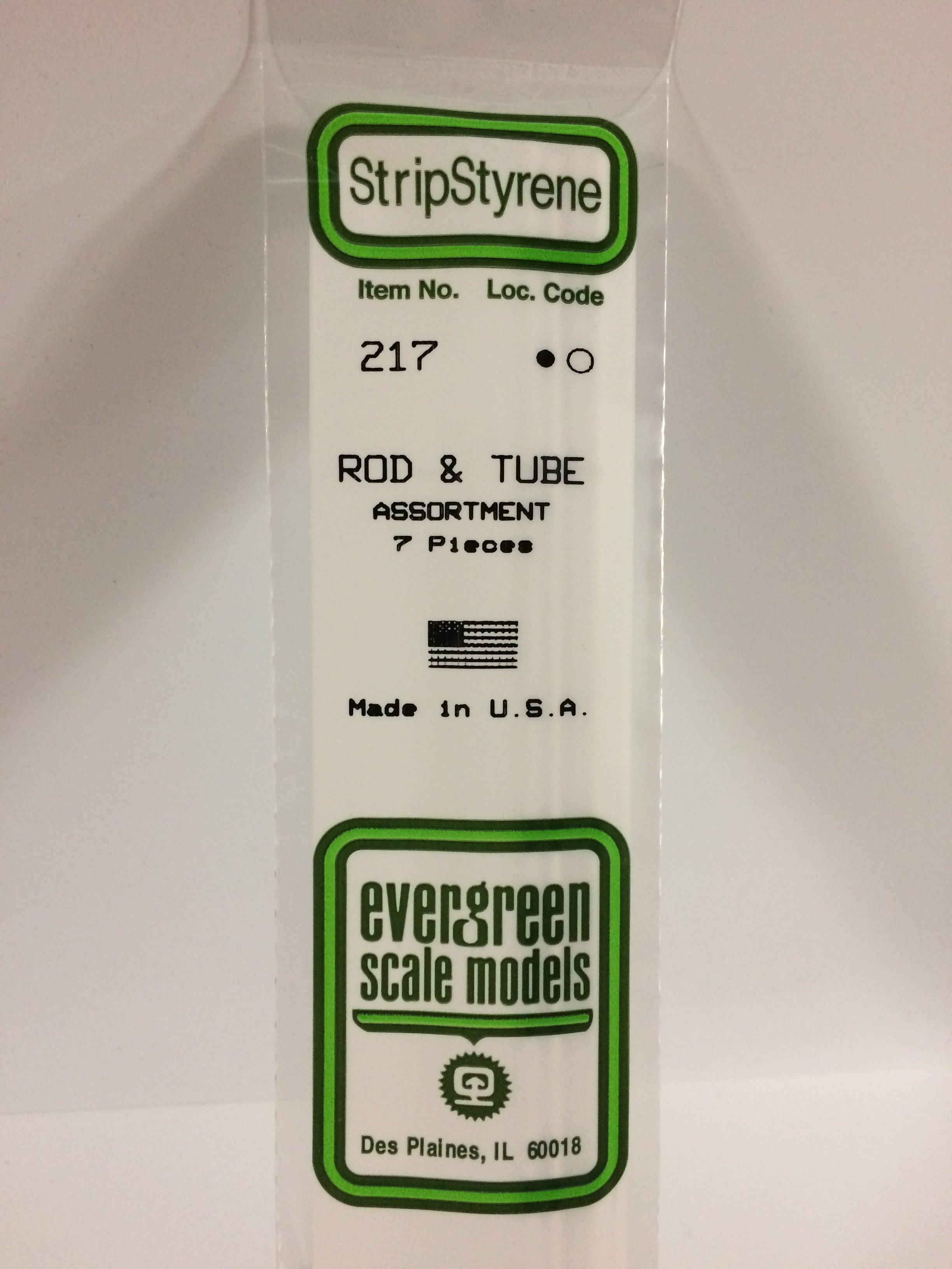 217 - OPAQUE WHITE POLYSTRYENE ROD AND TUBE ASSORTMENT