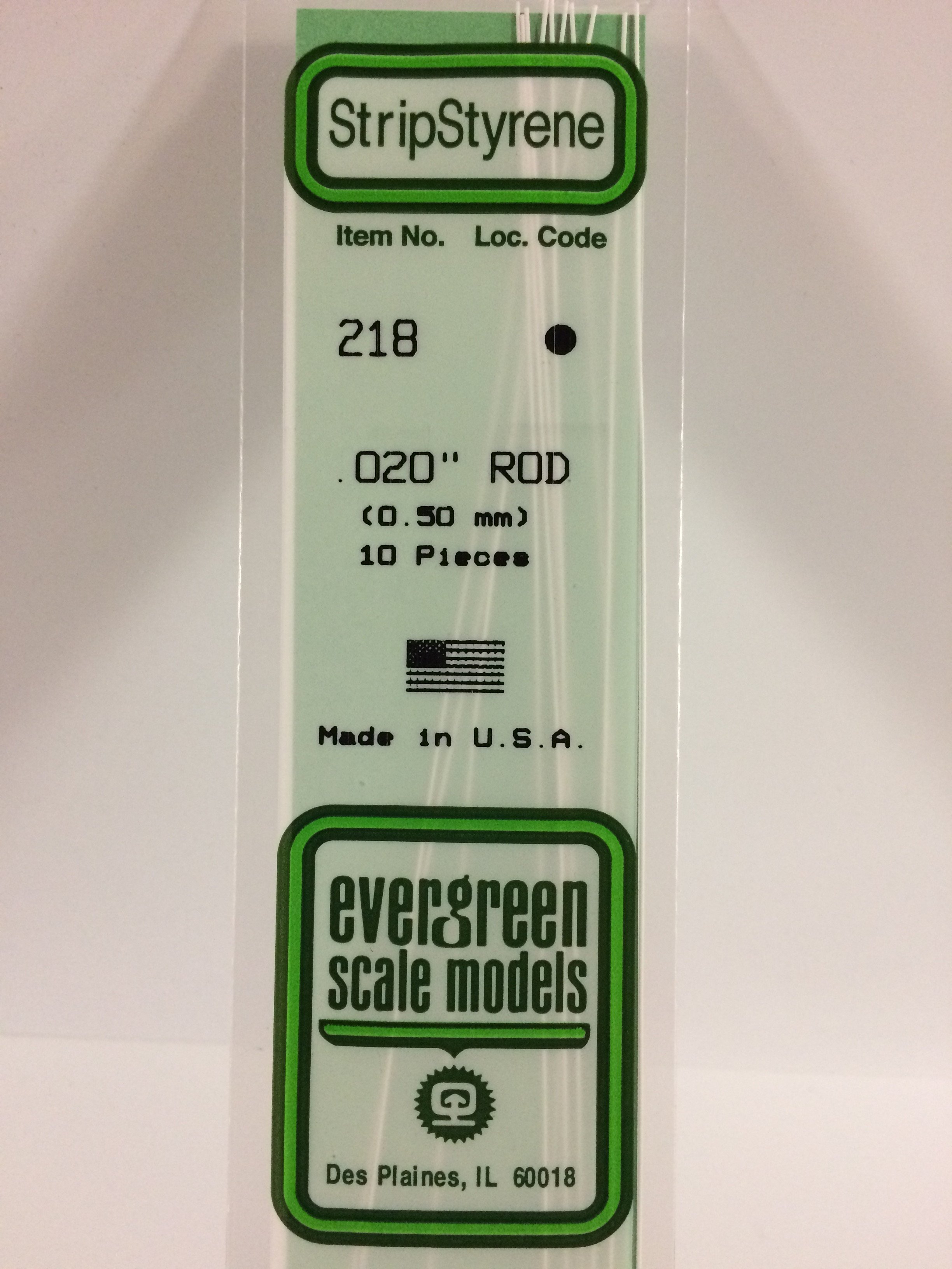 218 - .020" (.5MM) OD WHITE POLYSTYRENE ROD - Click Image to Close