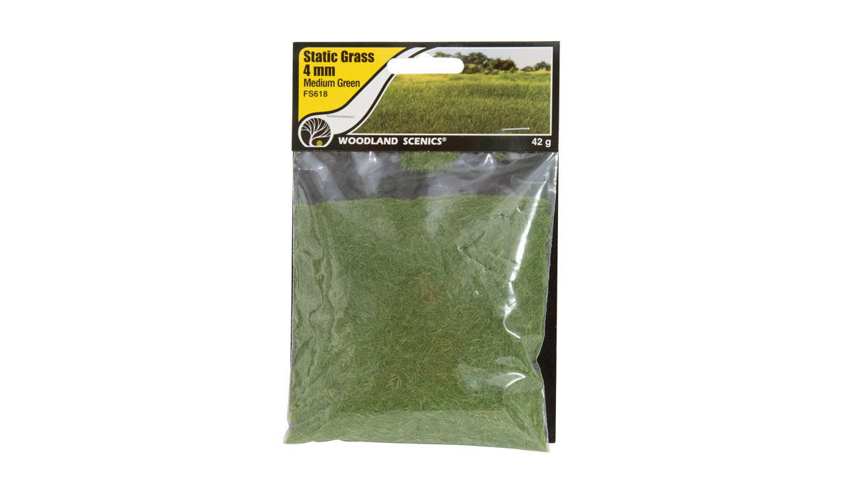 Static Grass Medium Green 4mm (FS618) - Click Image to Close