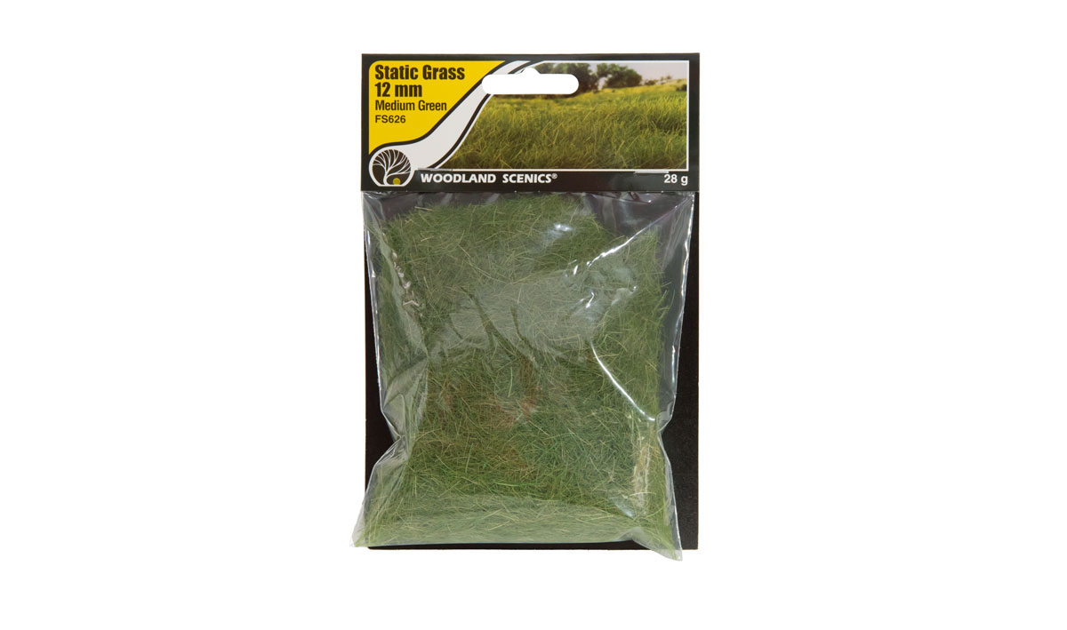 Static Grass Medium Green 12mm (FS626) - Click Image to Close