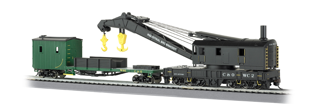 Chesapeake & Ohio® - 250-Ton Steam Crane & Boom Tender(HO Scale) - Click Image to Close