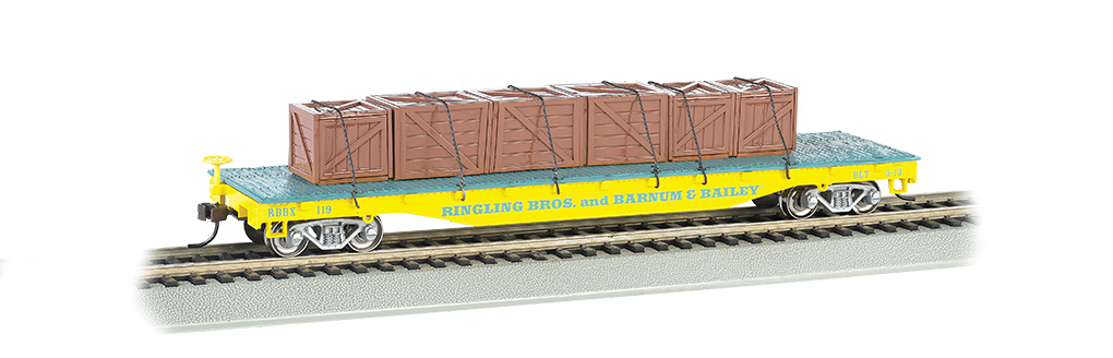 Ringling Bros. & Barnum & Bailey-Flat Car w/ Crates, Yellow (HO)