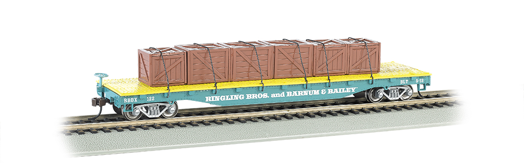 Ringling Bros. & Barnum & Bailey-Flat Car w/ Crates, Blue (HO)