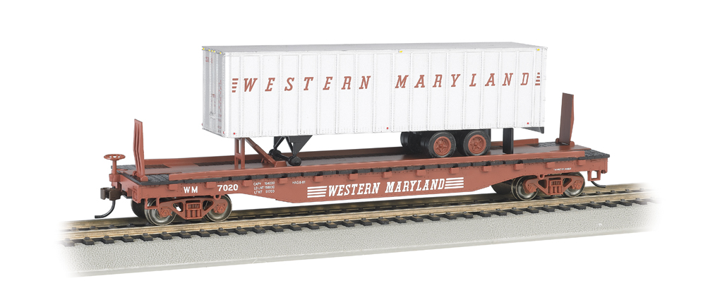 B&O with REA TRAILER Bachmann 526 Flat Car with 35 Ribbed Piggyback Trailer N Scale Bachmann Industries Inc 16752 B&O with REA TRAILER Bachmann 526 Flat Car with 35 Ribbed Piggyback Trailer N Scale Bachmann Industries Inc 16752