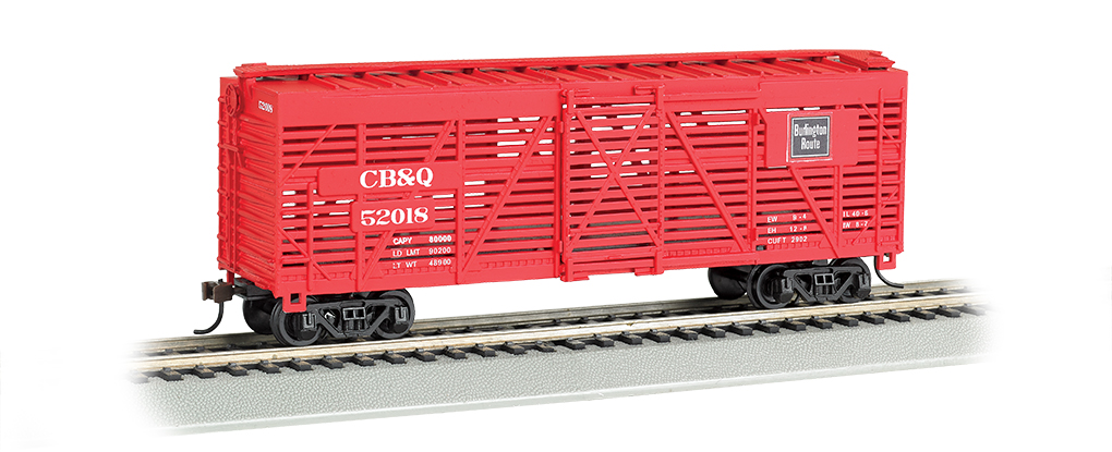 CB&Q - 40' Stock Car (HO Scale) - Click Image to Close