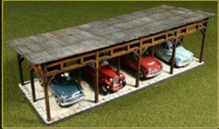 Laser-Cut Car Shed Kit (HO Scale) - Click Image to Close