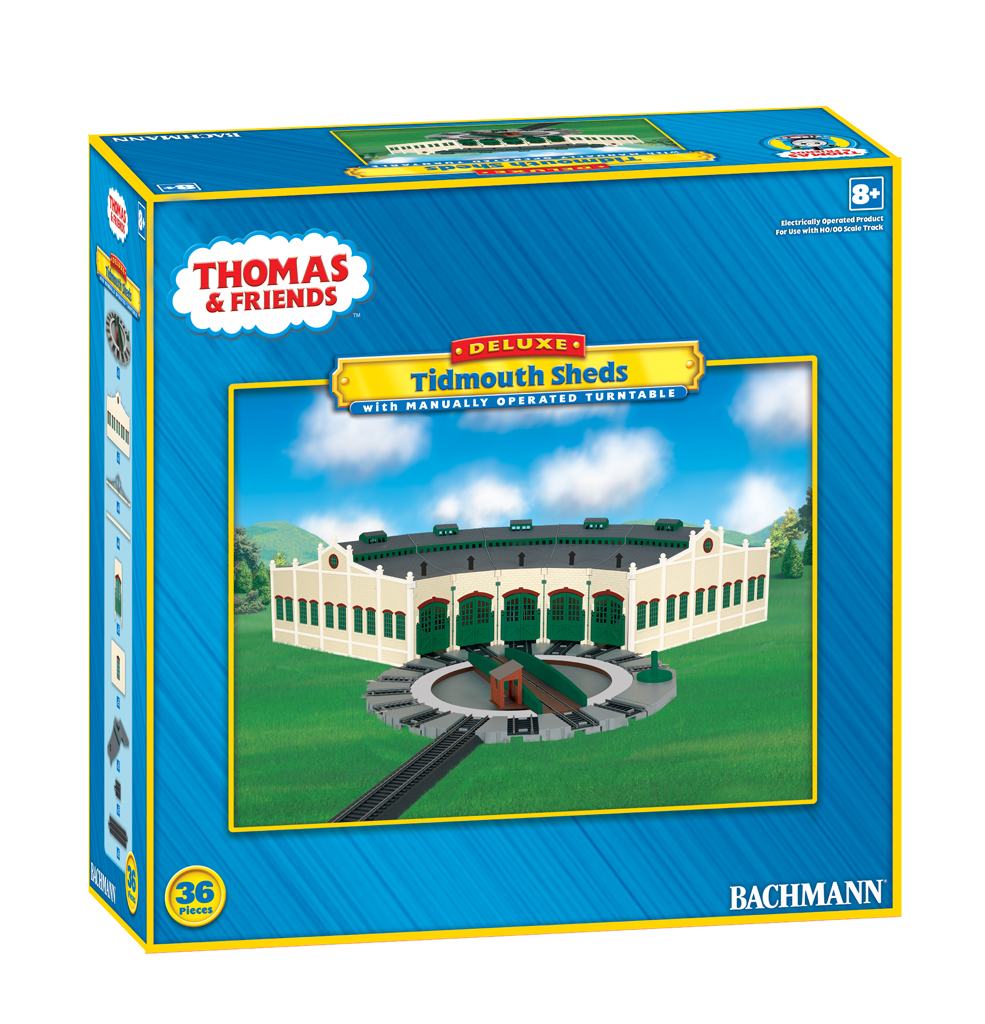 LARGE TIDMOUTH ENGINE SHED & TURNTABLE Wooden Train Track Set Thomas TS 