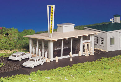 Drive-In Burger Stand (HO Scale) - Click Image to Close