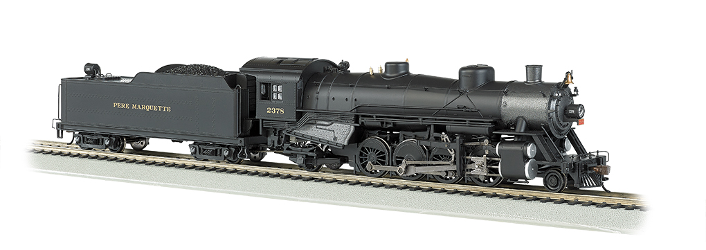 Pere Marquette #2378 Light 2-8-2 w/Long Tender - DCC Ready (HO) - Click Image to Close