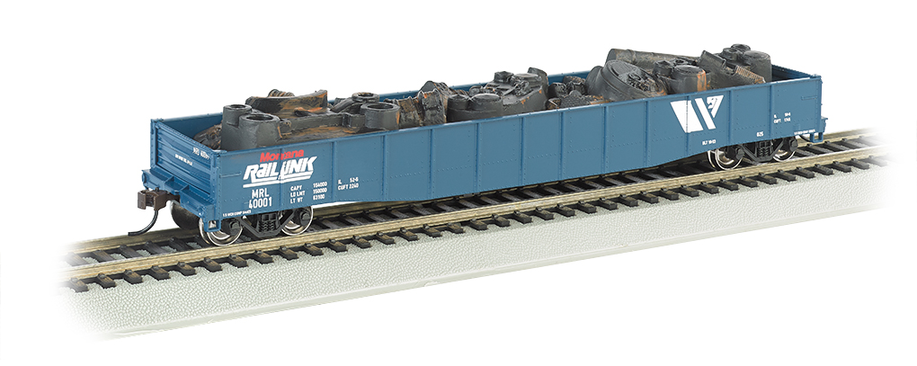 Montana Rail Link - 50'6" Drop End Gondola w/Scrap Load (HO) - Click Image to Close