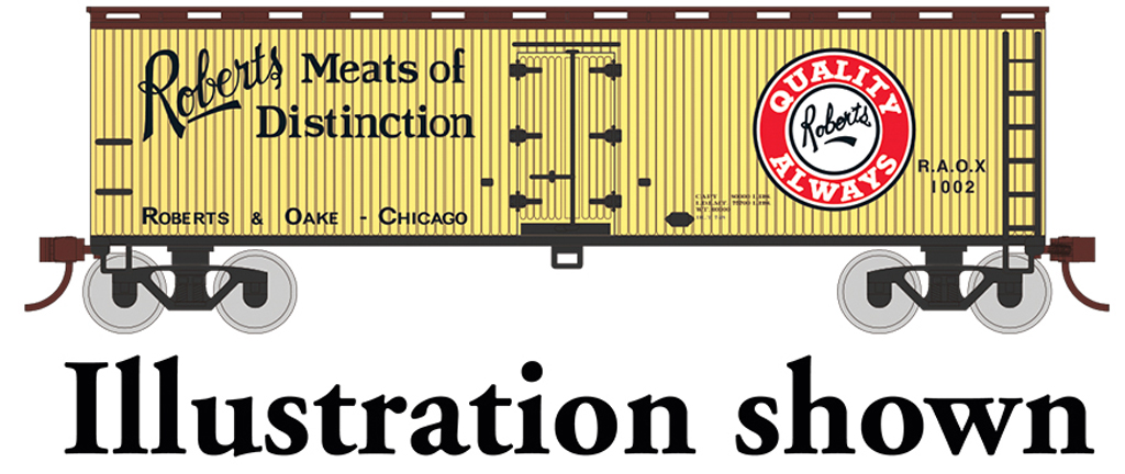 Robert's Meats of Distinction - 40' Wood-side Refrig HO Box Car - Click Image to Close